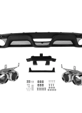Spec-D Black Polypropylene Rear Diffuser w/ Dual Stainless Steel Muffler Tips Ford Mustang 2015-2017                                     - LFRD-MST15GT-BN - Image 9