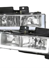 Spec-D LED Bar Crystal Headlights (Chrome Housing/Clear Lens) Chevrolet | GMC 1988-1999                                     - LH-C1088-G3-GO - Image 9