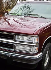 Spec-D LED Bar Crystal Headlights (Chrome Housing/Clear Lens) Chevrolet | GMC 1988-1999                                     - LH-C1088-G3-GO - Image 9