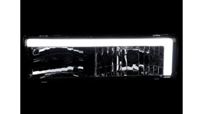 Spec-D LED Strip Factory Style Headlights (Chrome Housing/Smoked Lens) Chevrolet | GMC 1988-1999                                     - LH-C1088G-G3-RS - Image 2