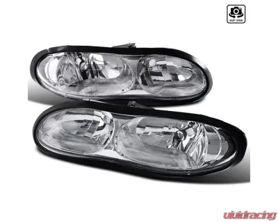 Spec-D Factory Style Headlights - Driver & Passenger Side (Chrome Housing/Clear Lens) Chevrolet Camaro 1998-2002 - LH-CMR98-RS