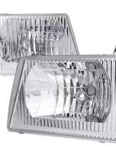 Spec-D Factory Style Crystal Headlights (Chrome Housing/Clear Lens) Ford E-Series 1992-2006                                     - LH-ECON92-ABM - Image 10