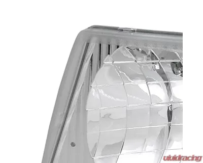 Spec-D Factory Style Crystal Headlights (Chrome Housing/Clear Lens) Ford E-Series 1992-2006 - LH-ECON92-ABM