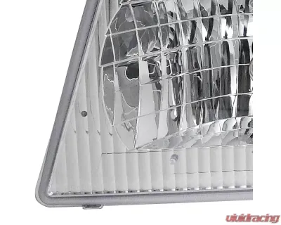 Spec-D Factory Style Crystal Headlights (Chrome Housing/Clear Lens) Ford E-Series 1992-2006 - LH-ECON92-ABM