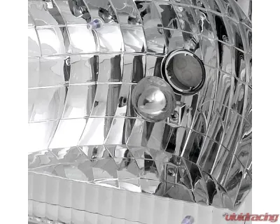 Spec-D Factory Style Crystal Headlights (Chrome Housing/Clear Lens) Ford E-Series 1992-2006 - LH-ECON92-ABM