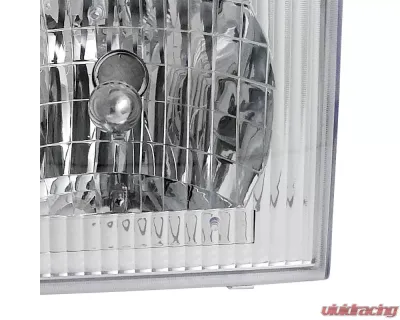 Spec-D Factory Style Crystal Headlights (Chrome Housing/Clear Lens) Ford E-Series 1992-2006 - LH-ECON92-ABM