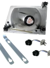 Spec-D Factory Style Crystal Headlights (Chrome Housing/Clear Lens) Ford E-Series 1992-2006                                     - LH-ECON92-ABM - Image 9