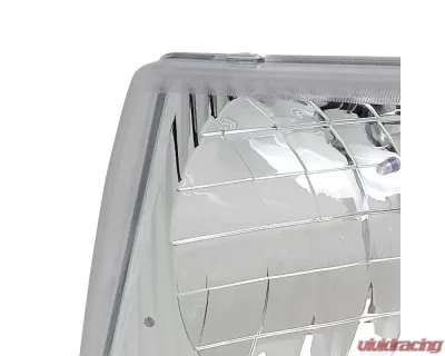 Spec-D Factory Style Headlights w/ SMD LED Light Strip (Chrome Housing/Clear Lens) Ford E-Series 1992-2006 - LH-ECON92-RS