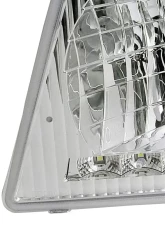 Spec-D Factory Style Headlights w/ SMD LED Light Strip (Chrome Housing/Clear Lens) Ford E-Series 1992-2006                                     - LH-ECON92-RS - Image 4