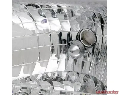 Spec-D Factory Style Headlights w/ SMD LED Light Strip (Chrome Housing/Clear Lens) Ford E-Series 1992-2006 - LH-ECON92-RS