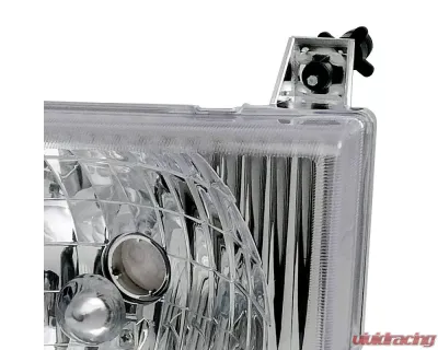 Spec-D Factory Style Headlights w/ SMD LED Light Strip (Chrome Housing/Clear Lens) Ford E-Series 1992-2006 - LH-ECON92-RS