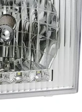 Spec-D Factory Style Headlights w/ SMD LED Light Strip (Chrome Housing/Clear Lens) Ford E-Series 1992-2006                                     - LH-ECON92-RS - Image 7