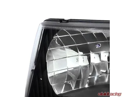 Spec-D Factory Style Crystal Headlights (Matte Black Housing/Clear Lens) Ford E-Series 1992-2006 - LH-ECON92JM-ABM