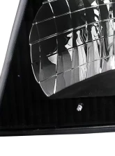 Spec-D Factory Style Crystal Headlights (Matte Black Housing/Clear Lens) Ford E-Series 1992-2006                                     - LH-ECON92JM-ABM - Image 3