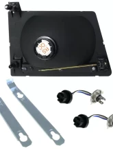 Spec-D Factory Style Crystal Headlights (Matte Black Housing/Clear Lens) Ford E-Series 1992-2006                                     - LH-ECON92JM-ABM - Image 9