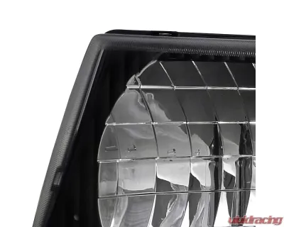 Spec-D Factory Style Headlights w/ SMD LED Light Strip (Matte Black Housing/Clear Lens) Ford E-Series 1992-2006 - LH-ECON92JM-RS