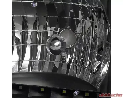 Spec-D Factory Style Headlights w/ SMD LED Light Strip (Matte Black Housing/Clear Lens) Ford E-Series 1992-2006 - LH-ECON92JM-RS