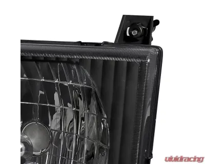 Spec-D Factory Style Headlights w/ SMD LED Light Strip (Matte Black Housing/Clear Lens) Ford E-Series 1992-2006 - LH-ECON92JM-RS