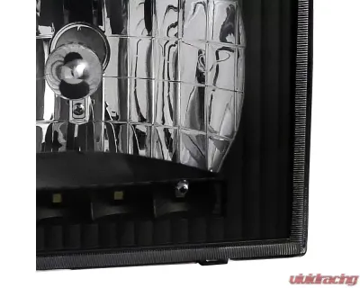 Spec-D Factory Style Headlights w/ SMD LED Light Strip (Matte Black Housing/Clear Lens) Ford E-Series 1992-2006 - LH-ECON92JM-RS