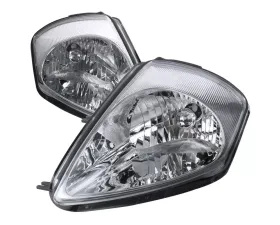 Spec-D Factory Style Crystal Headlights (Chrome Housing/Clear Lens) Mitsubishi Eclipse 2000-2005