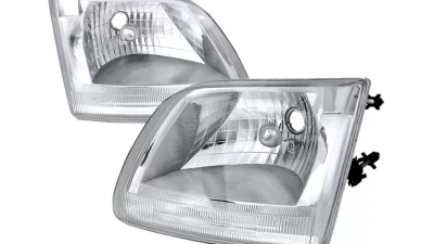Spec-D Factory Style Crystal Headlights (Chrome Housing/Clear Lens) Ford Expedition | F-150 1997-2004                                     - LH-F15097-ABM - Image 10