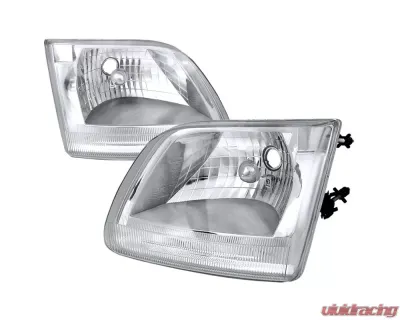 Spec-D Factory Style Crystal Headlights (Chrome Housing/Clear Lens) Ford Expedition | F-150 1997-2004 - LH-F15097-ABM