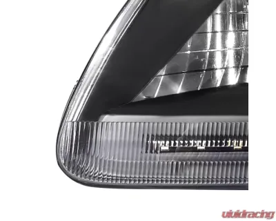 Spec-D Factory Style Headlights w/ SMD LED Light Strip (Matte Black Housing/Clear Lens) Ford Expedition | F-150 1997-2004 - LH-F15097JM-RS