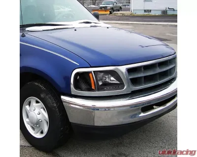 Spec-D Factory Style Headlights w/ SMD LED Light Strip (Matte Black Housing/Clear Lens) Ford Expedition | F-150 1997-2004 - LH-F15097JM-RS