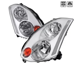 Spec-D Factory Style Headlights (Chrome Housing/Clear Lens) Infiniti G35 2003-2005