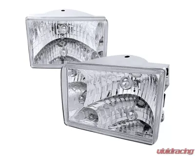 Spec-D Factory Style Headlights (Chrome Housing/Clear Lens) Jeep Grand Cherokee 1993-1998 - LH-GKEE93-RS