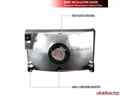 Spec-D Factory Style Headlights (Chrome Housing/Clear Lens) Jeep Grand Cherokee 1993-1998 - LH-GKEE93-RS