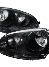 Spec-D Factory Style Headlights w/ Turn Signal Lights (Matte Black Housing/Clear Lens) Volkswagen Jetta | Golf MK5 2005-2010                                     - LH-GLF05JM-RS - Image 10