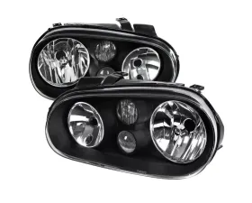 Spec-D V2 Factory Style Headlights (Matte Black Housing/Clear Lens) Volkswagen Golf MK4 | GTI MK4 1999-2006