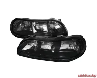 Spec-D Factory Style Headlights (Matte Black Housing/Clear Lens) Chevrolet Malibu | Classic | Oldsmobile Cutlass 1997-2005 - LH-MBU97JM-RS