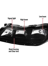 Spec-D Factory Style Headlights (Matte Black Housing/Clear Lens) Chevrolet Malibu | Classic | Oldsmobile Cutlass 1997-2005                                     - LH-MBU97JM-RS - Image 9
