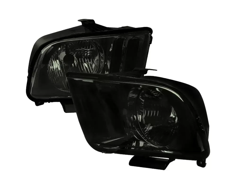 Spec-D Factory Style Headlights (Chrome Housing/Smoke Lens) Ford Mustang 2005-2009 - LH-MST05G-RS
