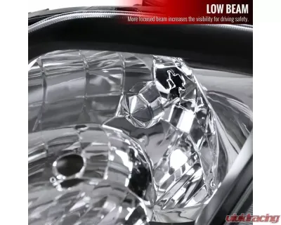 Spec-D Factory Style Headlights (Matte Black Housing/Clear Lens) Honda Prelude 1997-2001 - LH-PL97JM-ABM