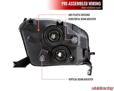 Spec-D Factory Style Headlights (Matte Black Housing/Clear Lens) Honda Prelude 1997-2001 - LH-PL97JM-ABM