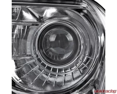 Spec-D Projector Headlights w/ LED Light Strip & Turn Signal Lights (Chrome Housing/Clear Lens) Chrysler 300 2005-2010 - LHP-30005-V2-TM