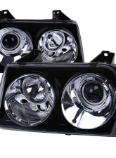 Spec-D Projector Headlights (Glossy Black Housing/Smoke Lens) Chrysler 300 2005-2010                                     - LHP-30005G-TM - Image 10