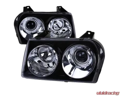Spec-D Projector Headlights (Glossy Black Housing/Smoke Lens) Chrysler 300 2005-2010 - LHP-30005G-TM