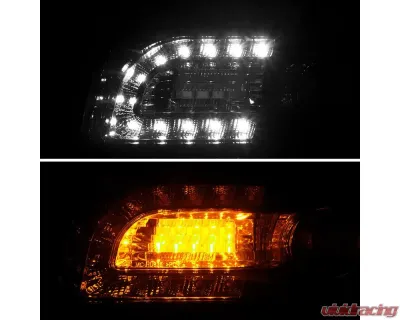 Spec-D Projector Headlights w/ Bright White LED Light Strip & Turn Signal Lights (Glossy Black Housing/Smoke Lens) Chrysler 300 2005-2010 - LHP-30005G-V2-TM
