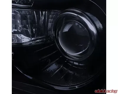 Spec-D Projector Headlights w/ Bright White LED Light Strip & Turn Signal Lights (Glossy Black Housing/Smoke Lens) Chrysler 300 2005-2010 - LHP-30005G-V2-TM