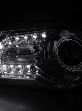 Spec-D Projector Headlights w/ LED Light Strips (Chrome Housing/Clear Lens) Chrysler 300 2005-2010                                     - LHP-300C05-TM - Image 2