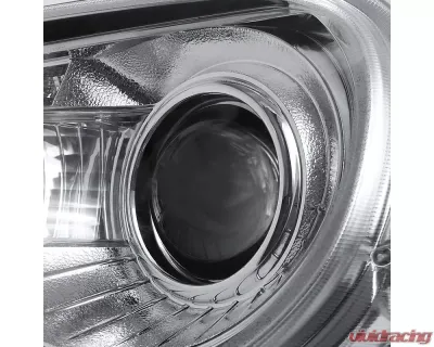 Spec-D Projector Headlights w/ LED Light Strips (Chrome Housing/Clear Lens) Chrysler 300 2005-2010 - LHP-300C05-TM