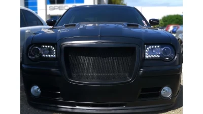 Spec-D Projector Headlights w/ LED Light Strip (Glossy Black Housing/Smoked Lens) Chrysler 300 | 300C 2005-2010                                     - LHP-300C05G-TM - Image 3