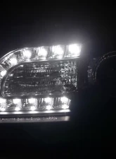 Spec-D Projector Headlights w/ LED Light Strips (Matte Black Housing/Clear Lens) Chrysler 300 2005-2010                                     - LHP-300C05JM-TM - Image 2