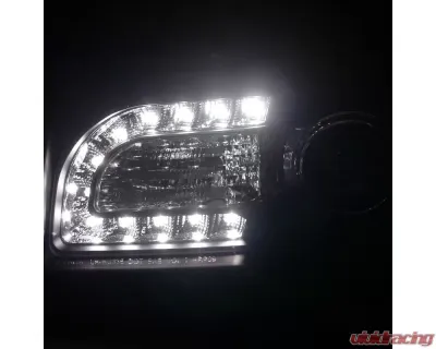 Spec-D Projector Headlights w/ LED Light Strips (Matte Black Housing/Clear Lens) Chrysler 300 2005-2010 - LHP-300C05JM-TM