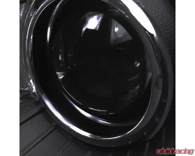 Spec-D Projector Headlights w/ LED Light Strips (Matte Black Housing/Clear Lens) Chrysler 300 2005-2010 - LHP-300C05JM-TM