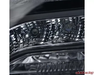 Spec-D Projector Headlights w/ LED Light Strips (Matte Black Housing/Clear Lens) Chrysler 300 2005-2010 - LHP-300C05JM-TM